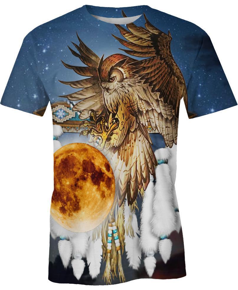 WelcomeNative Owl Catch The Moon 3D Hoodie, All Over Print Hoodie, Native American