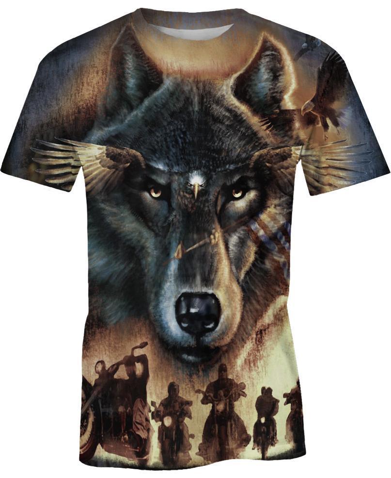 WelcomeNative Wolf Motorbike 3D Hoodie, All Over Print Hoodie, Native American