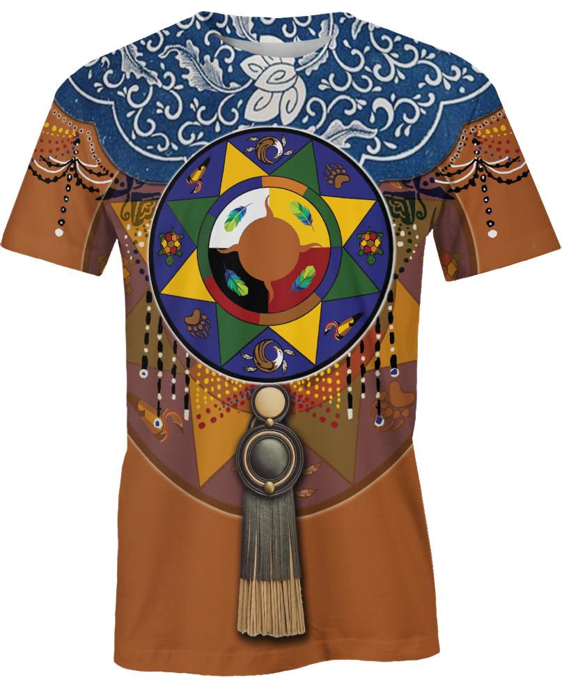 WelcomeNative Native Circle Pattern 3D Hoodie, All Over Print Hoodie, Native American