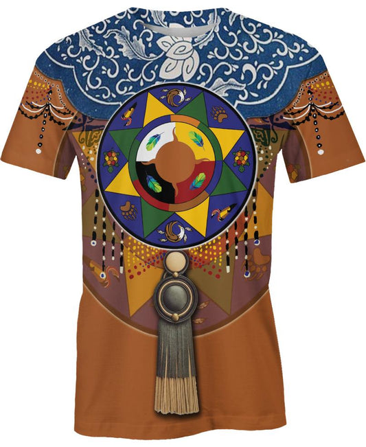 WelcomeNative Native Circle Pattern 3D Hoodie, All Over Print Hoodie, Native American