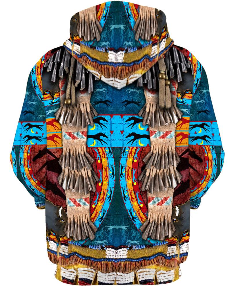 WelcomeNative Blue Native Motif 3D Hoodie, All Over Print Hoodie, Native American