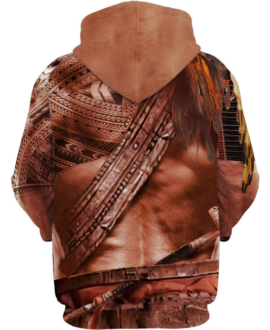 WelcomeNative Brown Motif Native American 3D Hoodie, All Over Print Hoodie