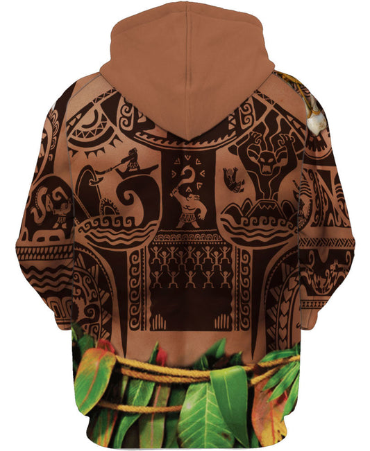 WelcomeNative Indian Aboriginal Tattoo Moana Maui  Native American 3D Hoodie, All Over Print Hoodie