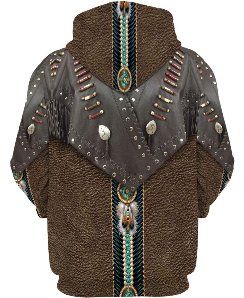 WelcomeNative Native Design Brown 3D Hoodie, All Over Print Hoodie, Native American