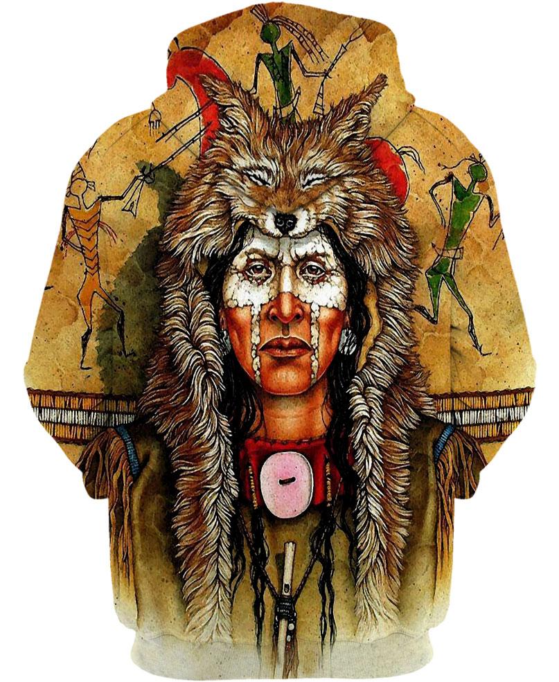 WelcomeNative Native Fur Hat Hoodie, All Over Print Hoodie, Native American