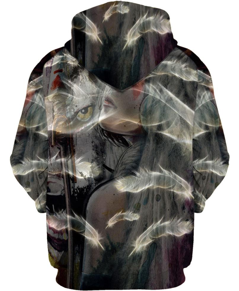 WelcomeNative Unique Native Skull Hoodie, All Over Print Hoodie, Native American