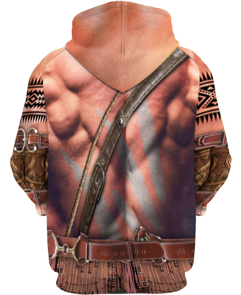 WelcomeNative Warrior Style Native Ameican Hoodie, All Over Print Hoodie, Native American