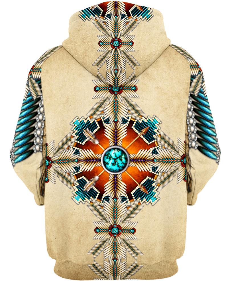 WelcomeNative Native Bright Motifs 3D Hoodie, All Over Print Hoodie, Native American