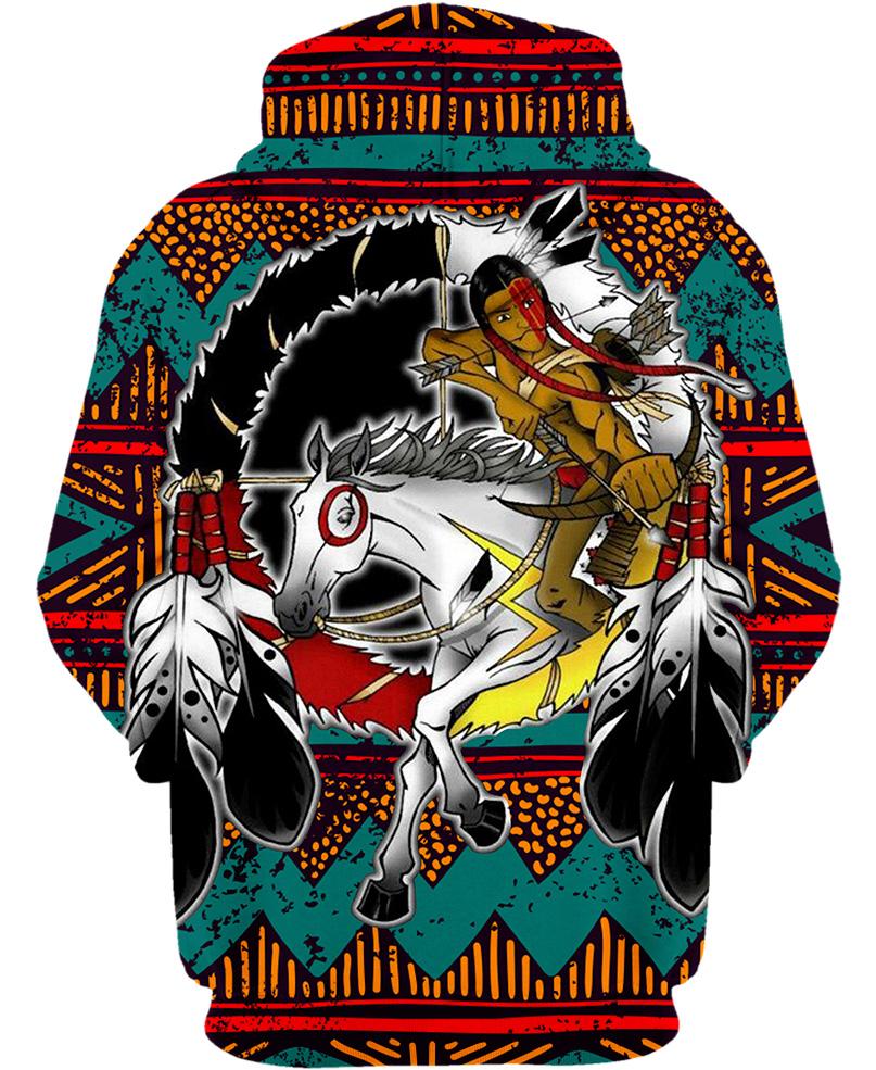 WelcomeNative Native Horse Hoodie, All Over Print Hoodie, Native American