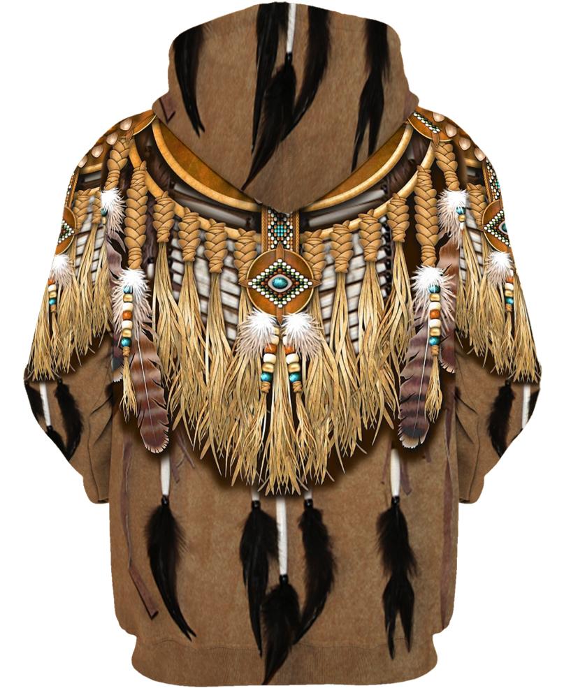 WelcomeNative Native Patterns Feathers 3D Hoodie, All Over Print Hoodie, Native American