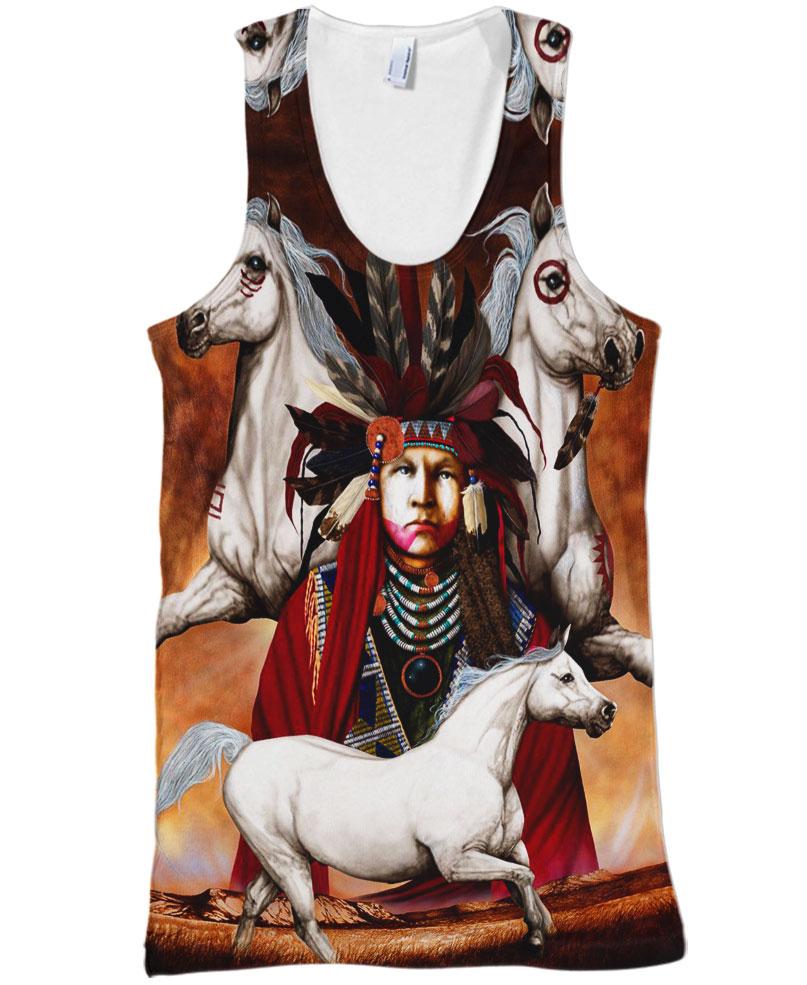 WelcomeNative Native Battle Horse 3D Hoodie, All Over Print Hoodie, Native American