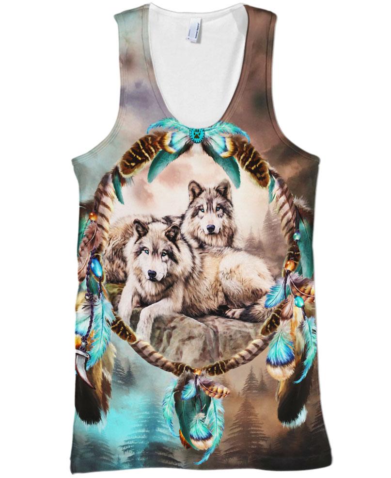 WelcomeNative Native Lovely Wolf 3D Hoodie, All Over Print Hoodie, Native American