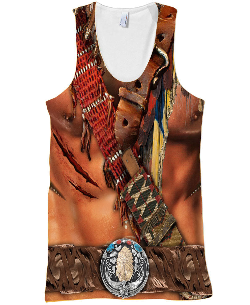 Warrior Style Native Ameican All Over Printed Shirt