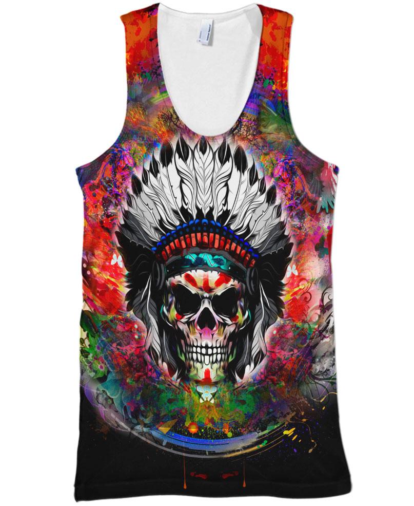 Color Native Skull - Welcome Native Spirit