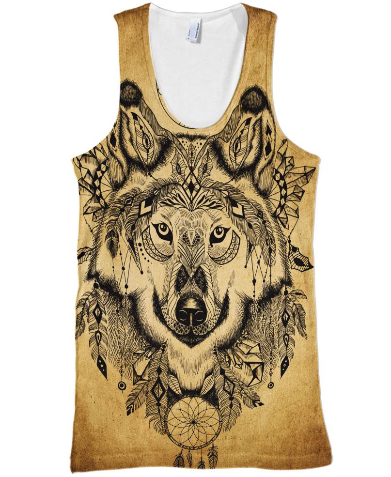 WelcomeNative Ancient Wolf 3D Hoodie, All Over Print Hoodie, Native American