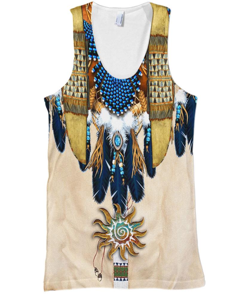 WelcomeNative Blue Feather Pattern 3D Hoodie, All Over Print Hoodie, Native American