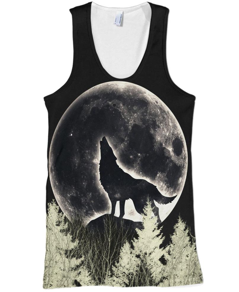 WelcomeNative Black Wolf Moon 3D Hoodie, All Over Print Hoodie, Native American