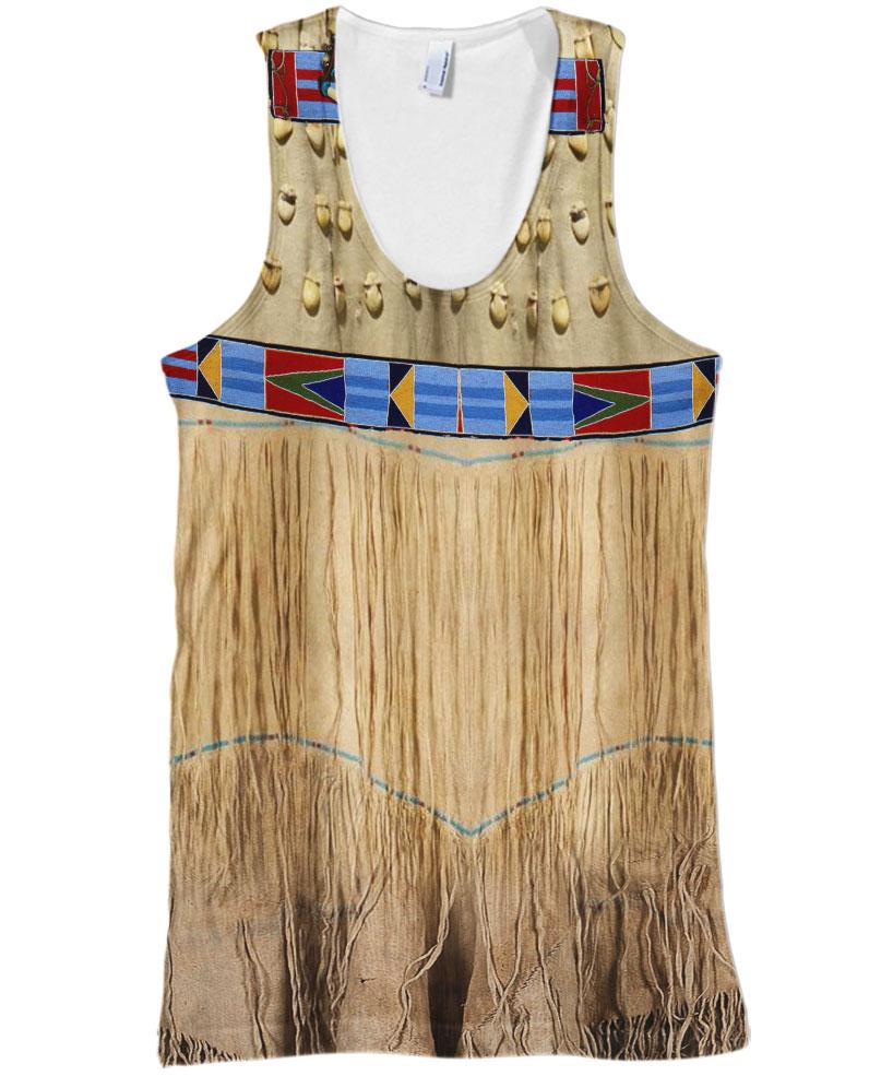 WelcomeNative Tassels Brown 3D Hoodie, All Over Print Hoodie, Native American