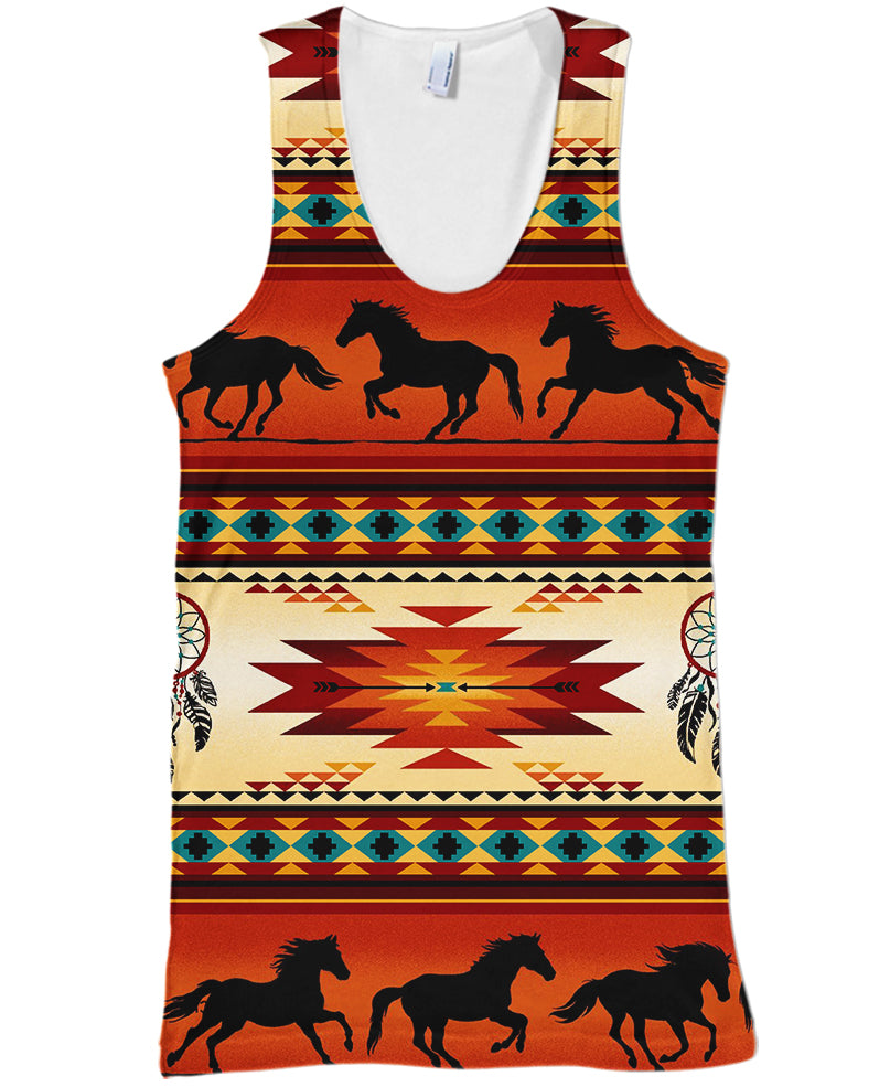 WelcomeNative Native Horse Pattern Hoodie, All Over Print Hoodie, Native American