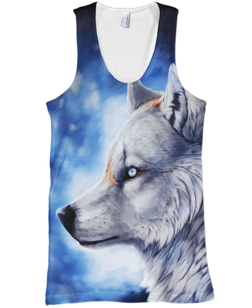 WelcomeNative White Wolf 3D Hoodie, All Over Print Hoodie, Native American