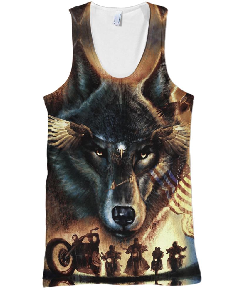 WelcomeNative Wolf Motorbike 3D Hoodie, All Over Print Hoodie, Native American