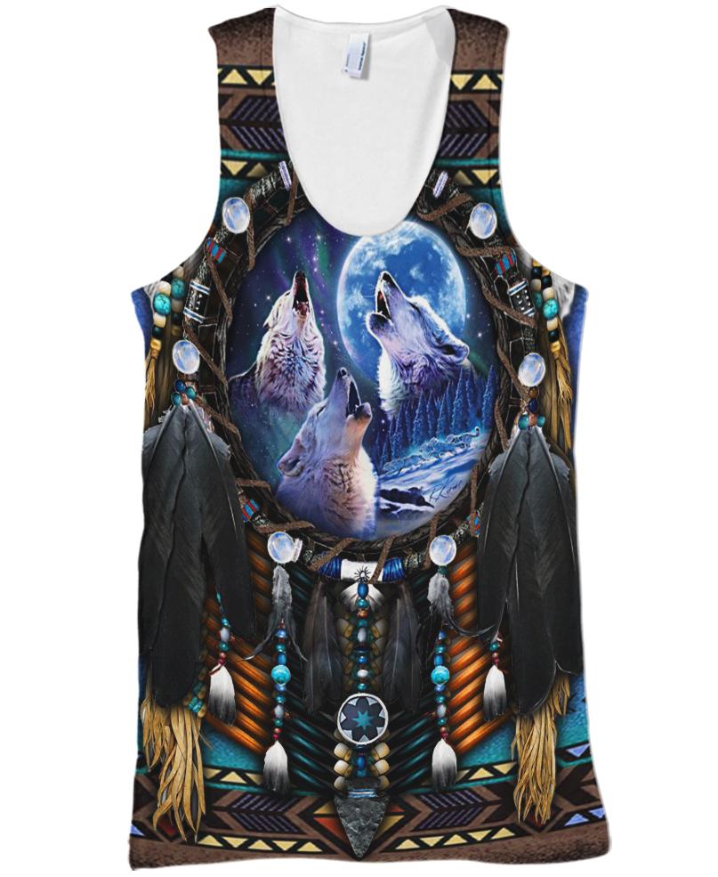 Blue Wolf Dreamcatcher - Welcome Native Spirit