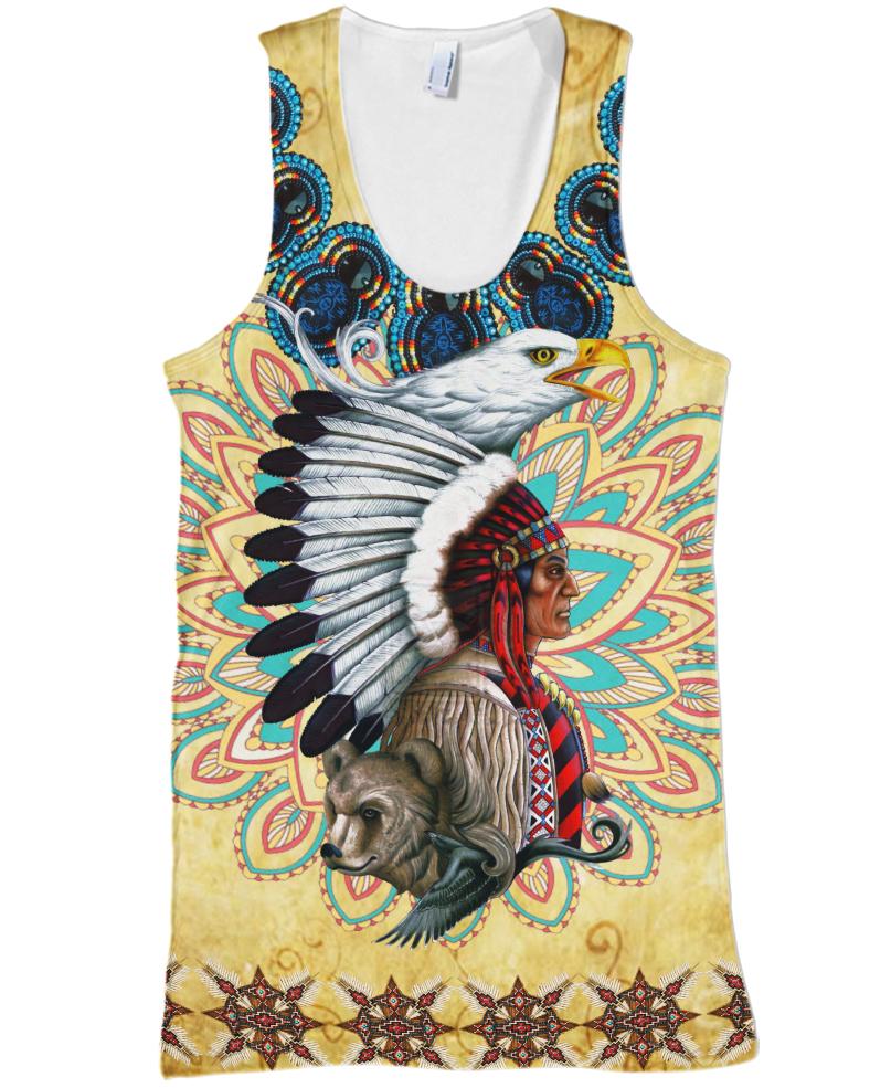 WelcomeNative Native Yellow Pattern 3D Hoodie, All Over Print Hoodie, Native American