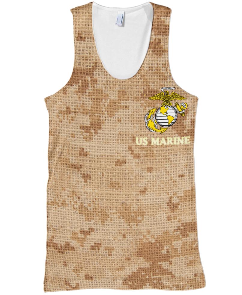 WelcomeNative Us Marine Brown 3D Hoodie, All Over Print Hoodie, Native American