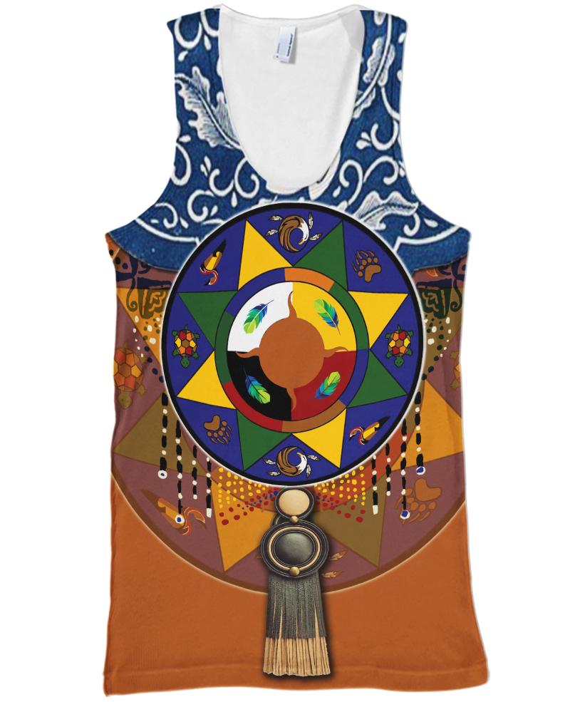 WelcomeNative Native Circle Pattern 3D Hoodie, All Over Print Hoodie, Native American