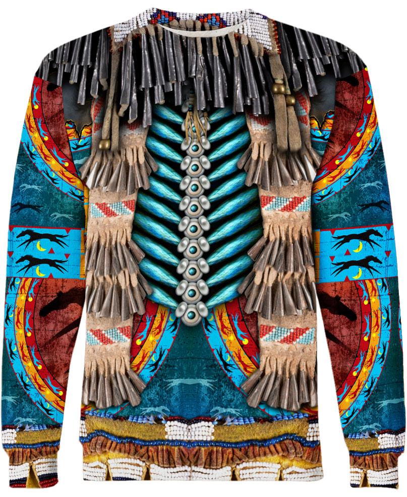 WelcomeNative Blue Native Motif 3D Hoodie, All Over Print Hoodie, Native American