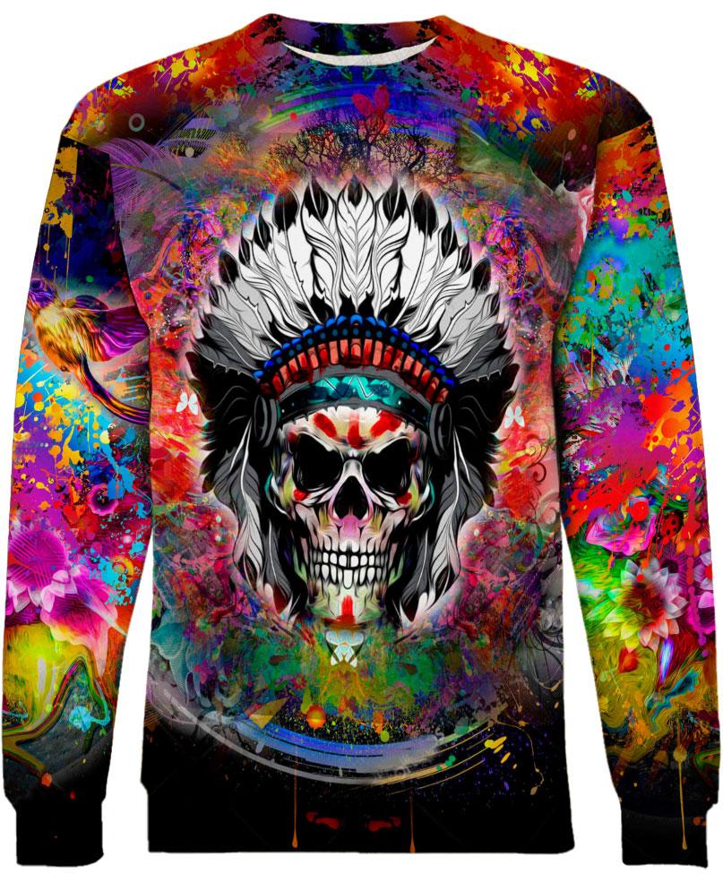 Color Native Skull - Welcome Native Spirit