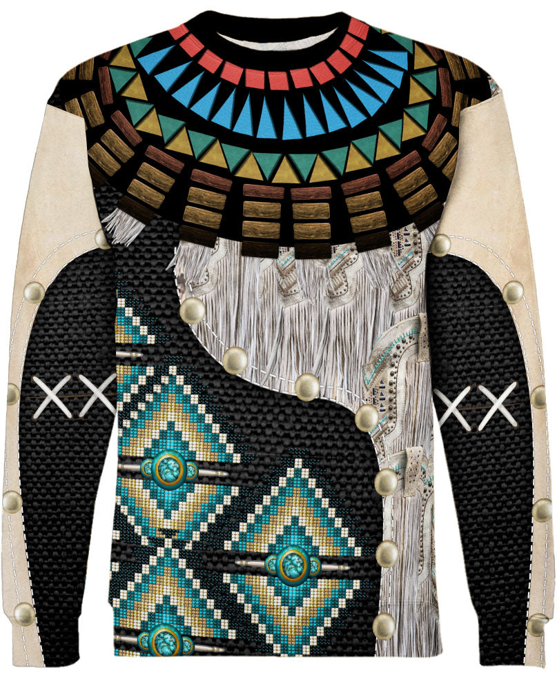 WelcomeNative Black Pattern Native American 3D Hoodie, All Over Print Hoodie