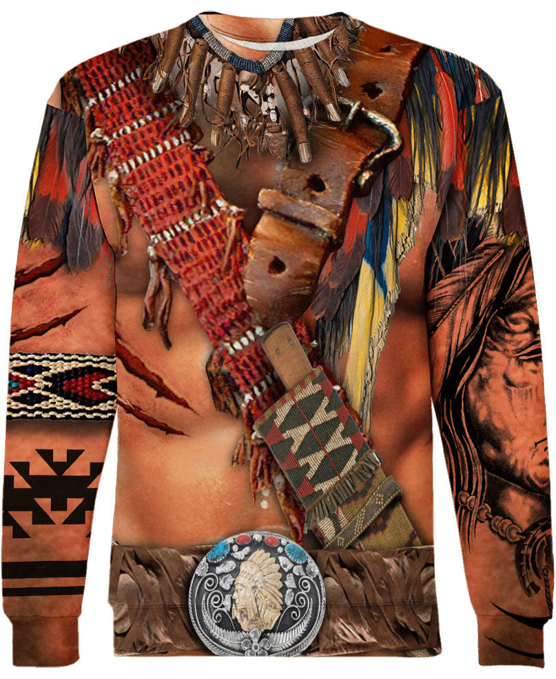 Warrior Style Native Ameican All Over Printed Shirt