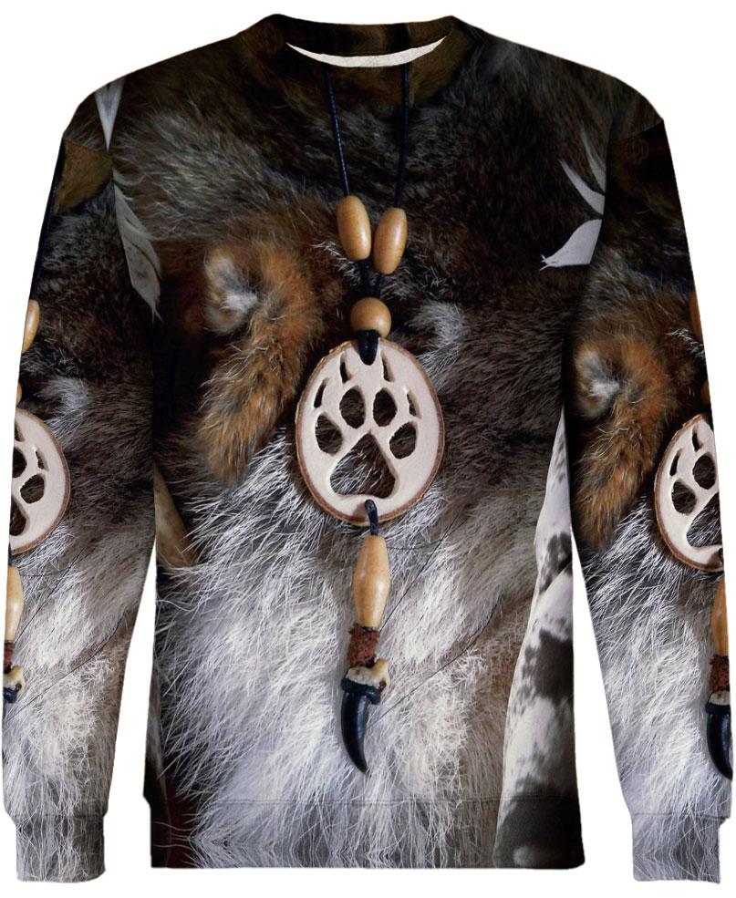 WelcomeNative Animal Fur Motifs 3D Hoodie, All Over Print Hoodie, Native American