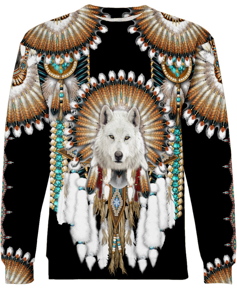 WelcomeNative Native Wolf 3D Hoodie, All Over Print Hoodie, Native American