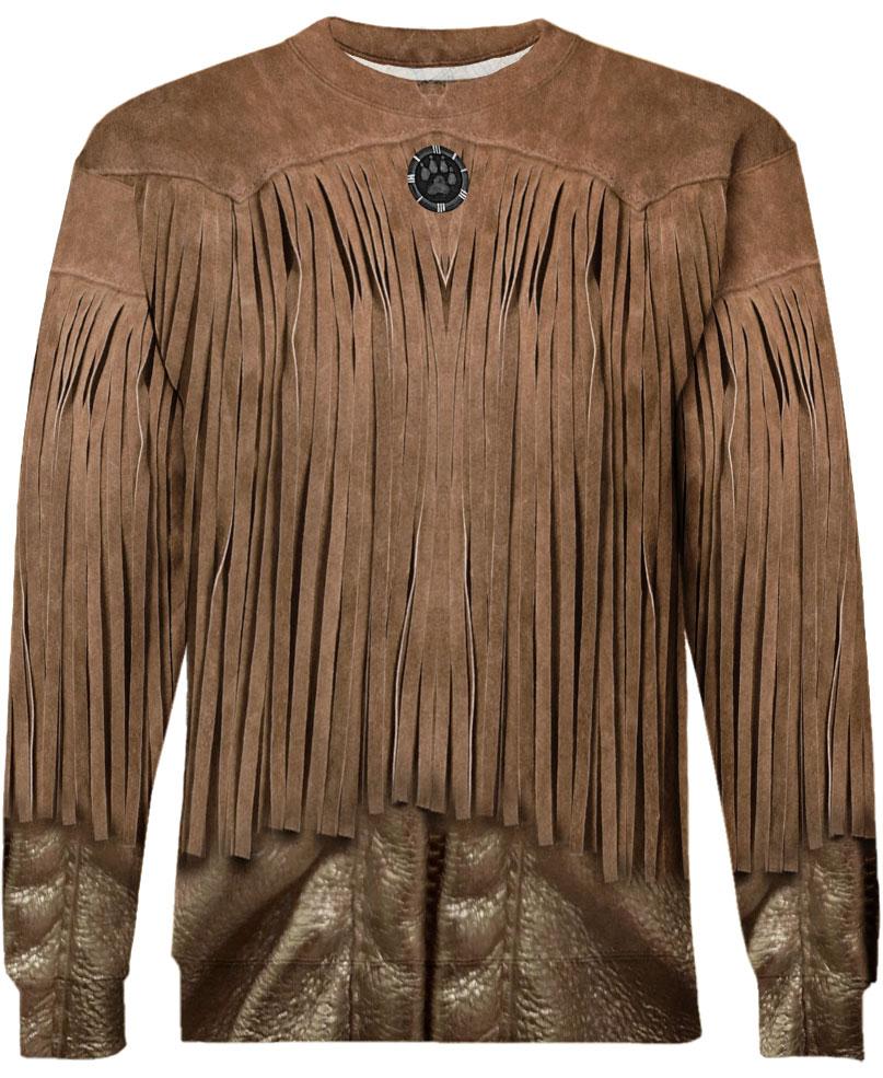 WelcomeNative Brown Tassels 3D Hoodie, All Over Print Hoodie, Native American