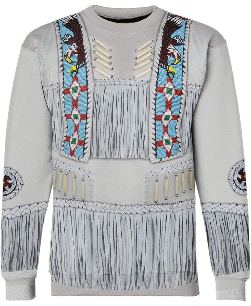 WelcomeNative Blue & White Pattern 3D Hoodie, All Over Print Hoodie, Native American