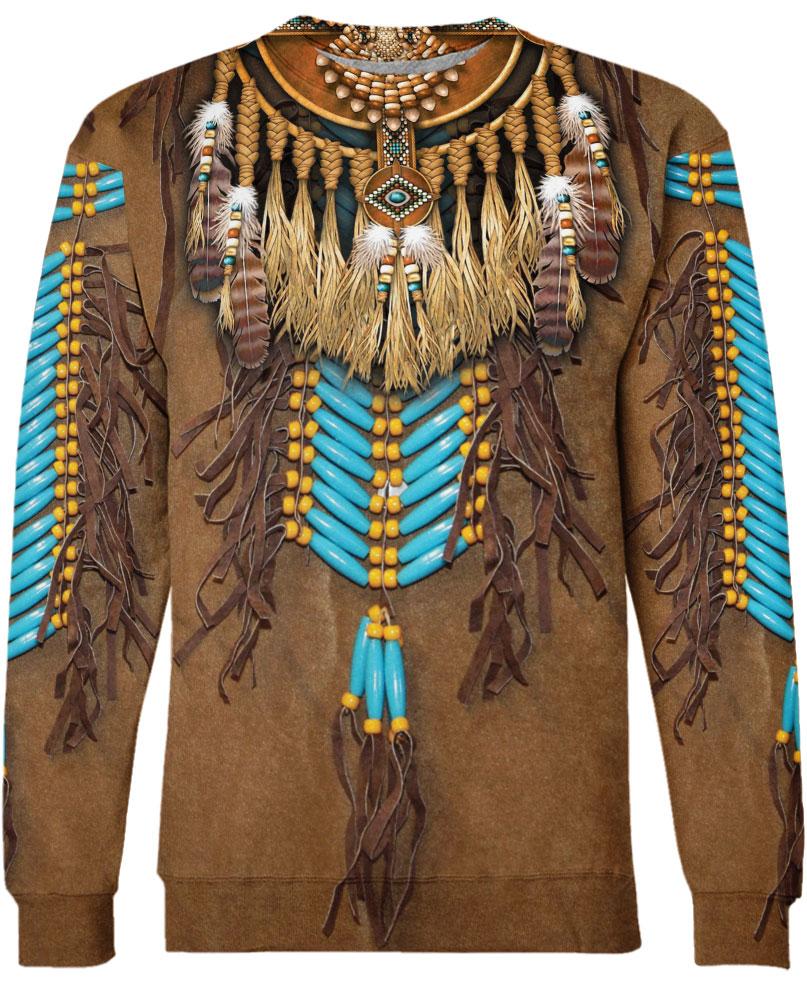 WelcomeNative Brown Native Pattern 3D Dream Cloak, All Over Print Dream Cloak, Native American