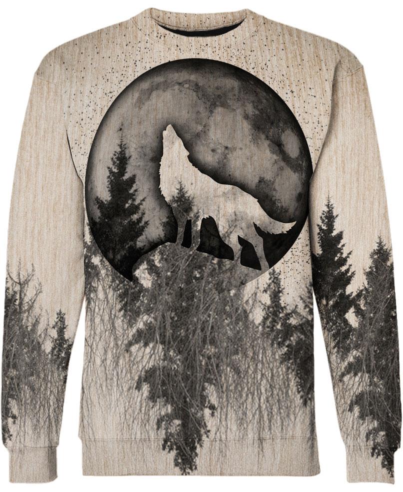 WelcomeNative Ancient Native Wolf 3D Hoodie, All Over Print Hoodie, Native American
