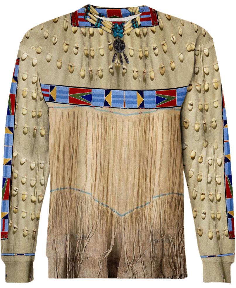 WelcomeNative Tassels Brown 3D Hoodie, All Over Print Hoodie, Native American