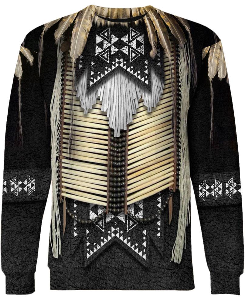 WelcomeNative Black Beaded 3D Hoodie, All Over Print Hoodie, Native American