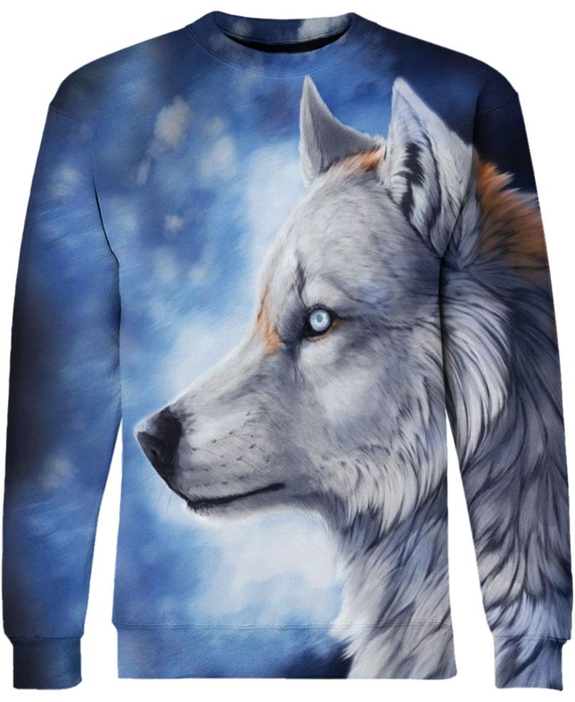 WelcomeNative White Wolf 3D Hoodie, All Over Print Hoodie, Native American