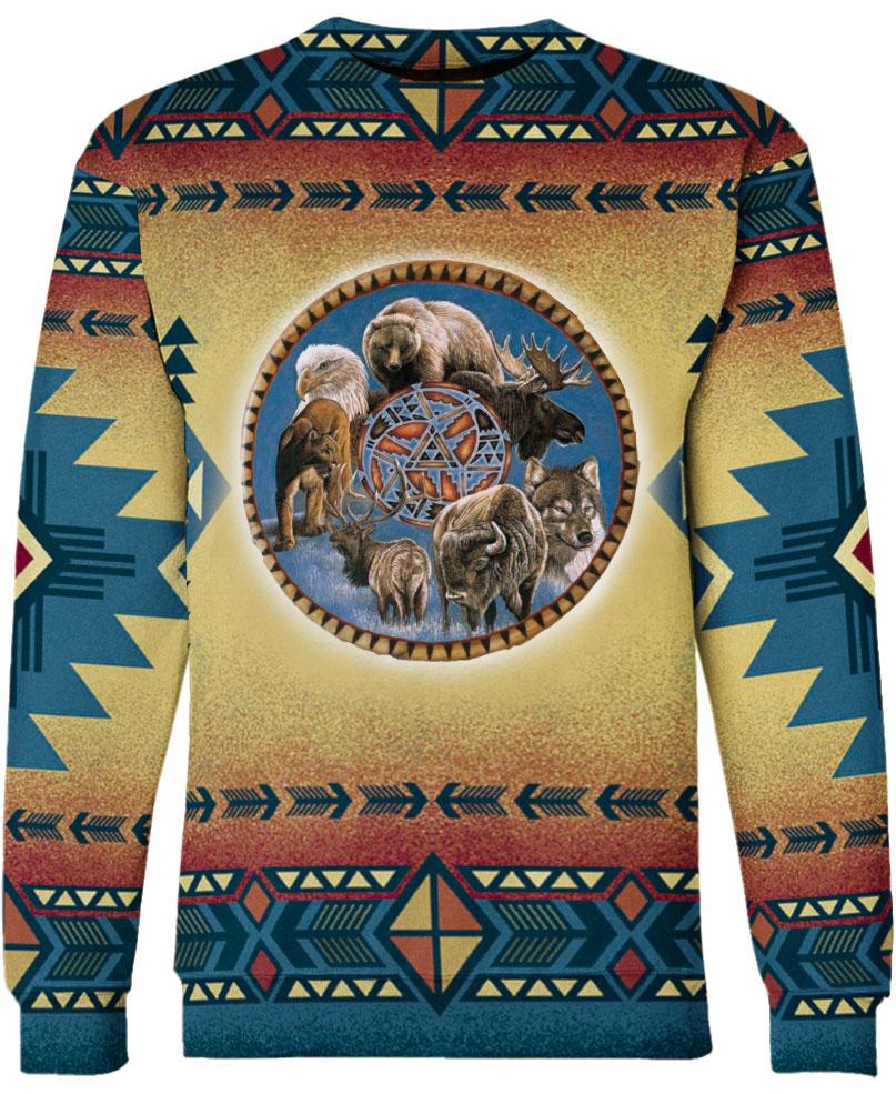 WelcomeNative Native Animal Spirit 3D Hoodie, All Over Print Hoodie, Native American