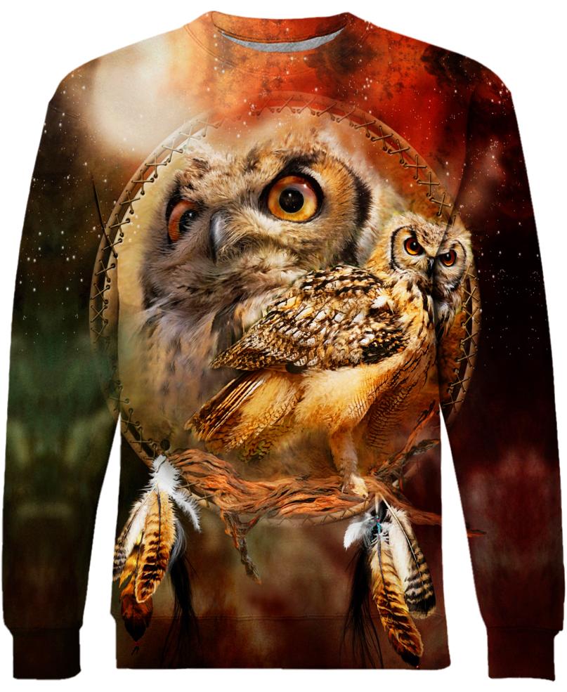 WelcomeNative Owl Eyes 3D Hoodie, All Over Print Hoodie, Native American