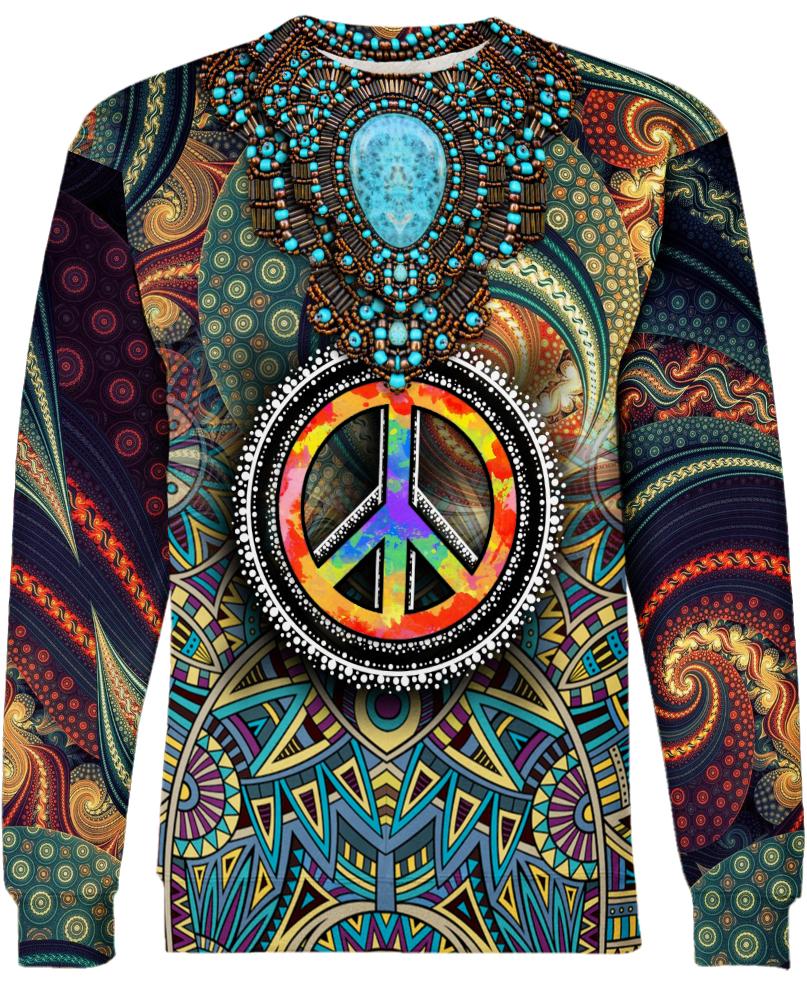 WelcomeNative Hippie Peace 3D Hoodie, All Over Print Hoodie, Native American
