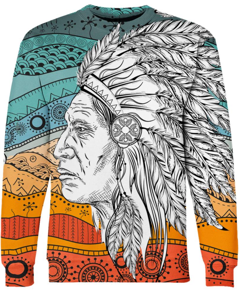 WelcomeNative Native White Chief 3D Hoodie, All Over Print Hoodie, Native American