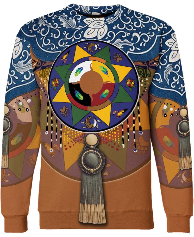 WelcomeNative Native Circle Pattern 3D Hoodie, All Over Print Hoodie, Native American