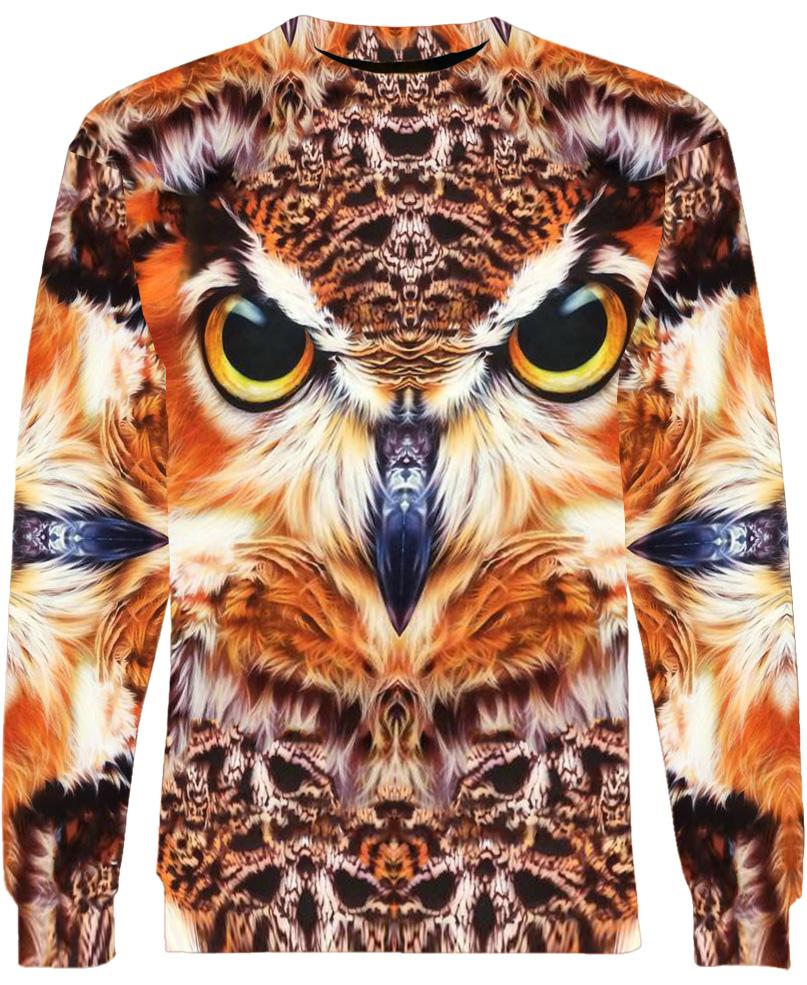 WelcomeNative Owl Impressive Face 3D Hoodie, All Over Print Hoodie, Native American