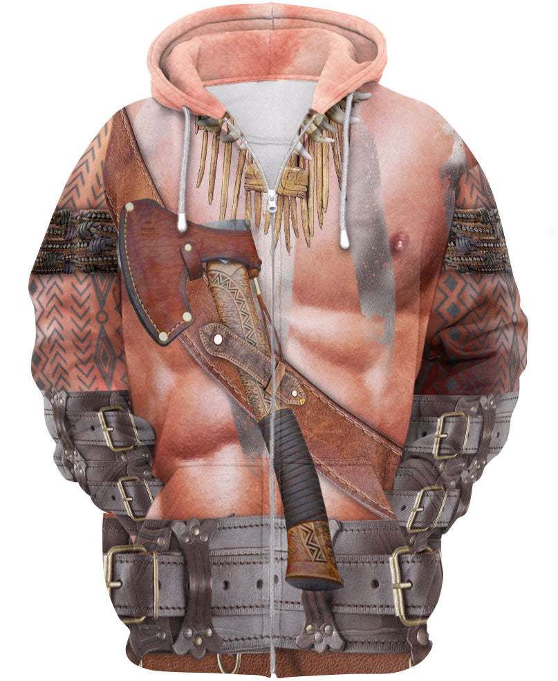 WelcomeNative Brown Choker Native American 3D Hoodie, All Over Print Hoodie