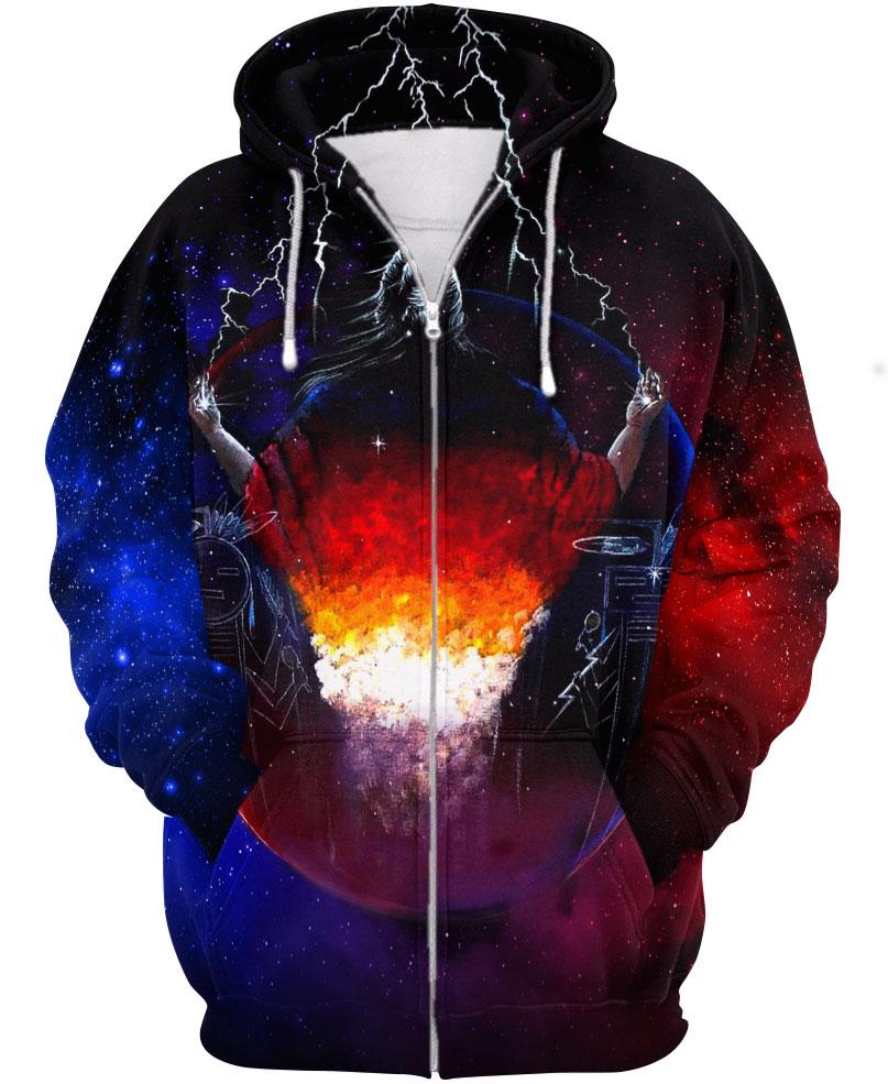 WelcomeNative Galaxy Native Chief 3D Hoodie, All Over Print Hoodie, Native American